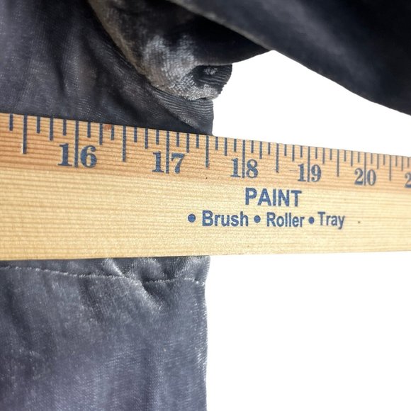 Elevenses by Anthropologie Grey Velvet Blazer Draped Front Relaxed Fit Jacket 4 - Picture 7 of 11